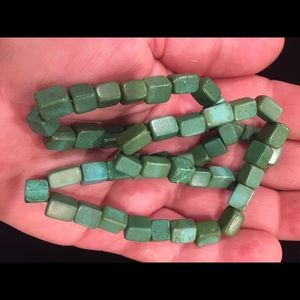 Turquoise Stone Bead Necklace Green Vintage 18”